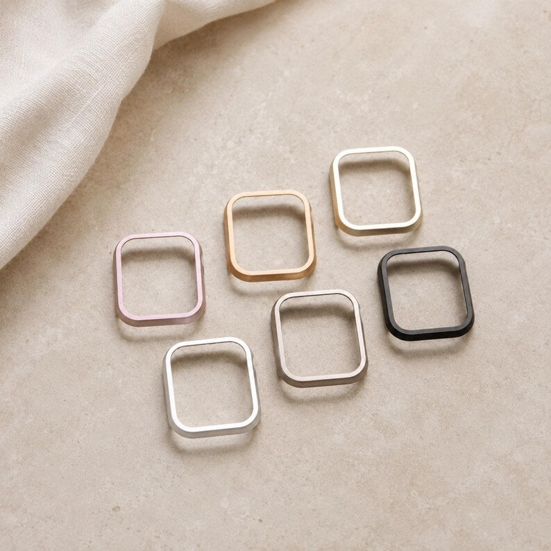 Matte Aluminum Watch Case for Apple Watch — Slim Bezel Frame, Snap-On, Series 7–12, 41/42/45/46mm
