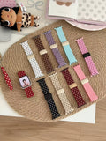Polka Dot Nylon Watch Band for Apple Watch — Magnetic Clasp, Soft Stretchy Knit, Fits 38–49mm