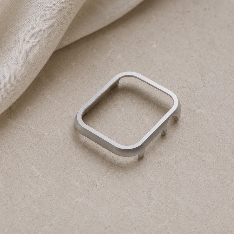 Matte Aluminum Watch Case for Apple Watch — Slim Bezel Frame, Snap-On, Series 7–12, 41/42/45/46mm