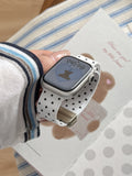 Нейлоновый ремешок в горошек для Apple Watch — магнитная застежка, мягкий эластичный трикотаж, подходит для моделей 38–49 мм