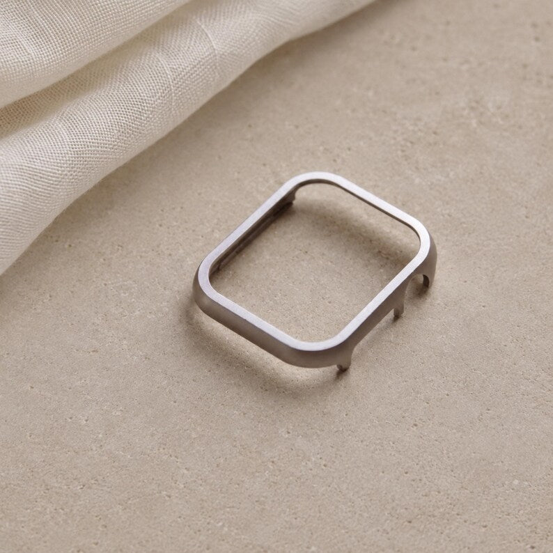 Matte Aluminum Watch Case for Apple Watch — Slim Bezel Frame, Snap-On, Series 7–12, 41/42/45/46mm