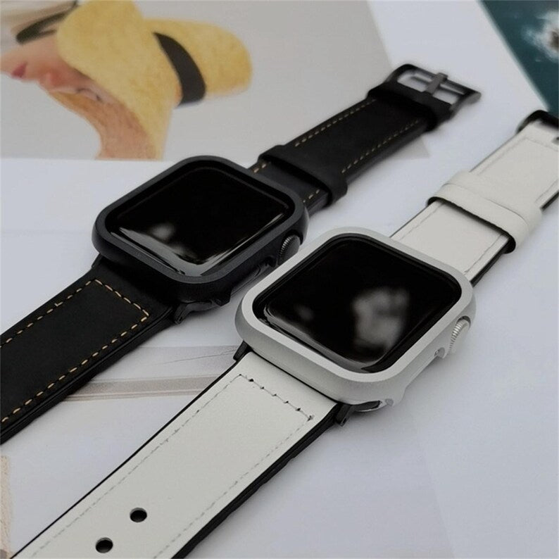 Matte Aluminum Watch Case for Apple Watch — Slim Bezel Frame, Snap-On, Series 7–12, 41/42/45/46mm
