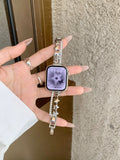 Star Rhinestone Metal Watch Band for Apple Watch — Bling Chain Bracelet Style, 4 Colors, Fits 38–49mm