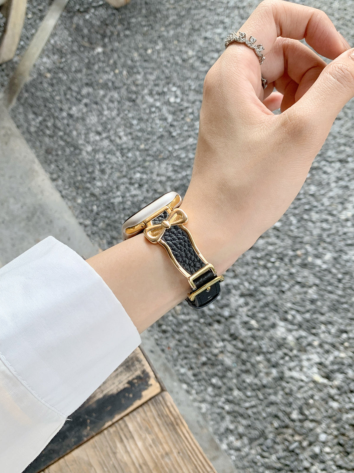 Bracelle Bow-Link Leather Band for Apple Watch — Balletcore Slim Strap, 5 Colors, 38–49mm